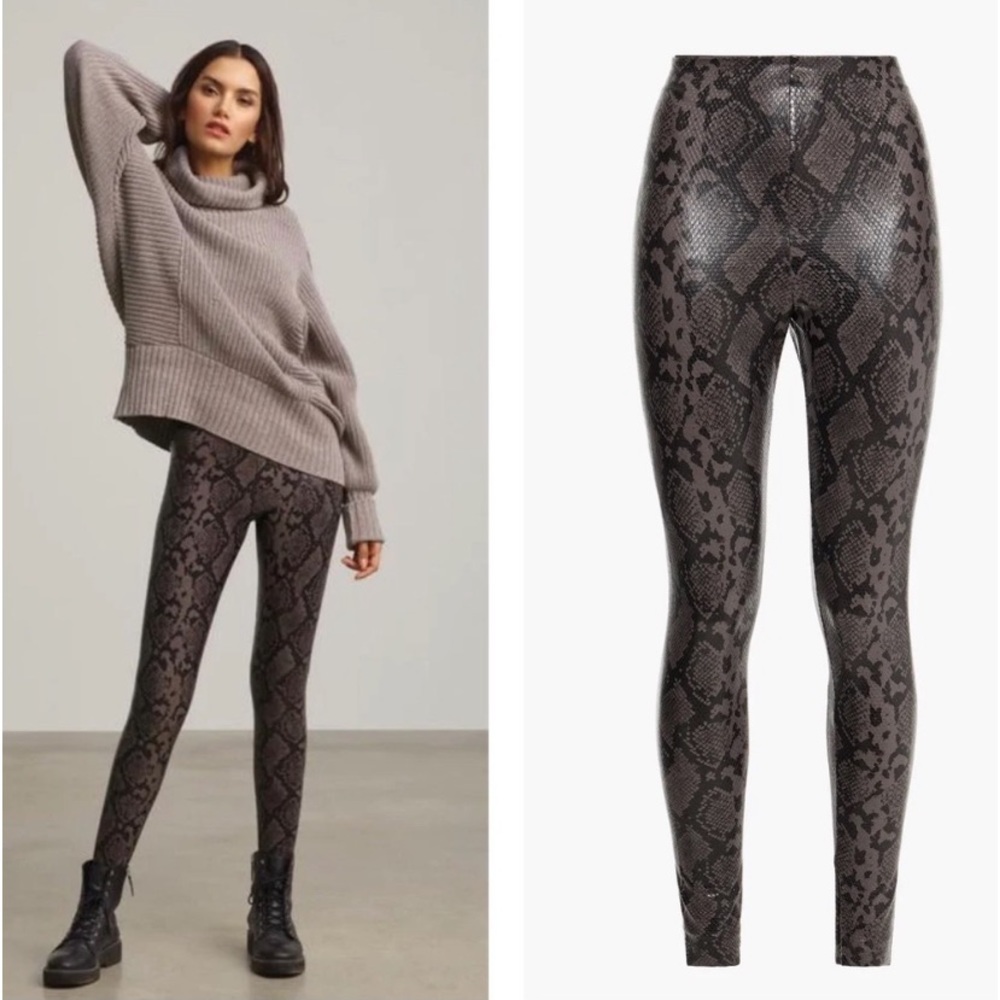 NWT Commando Faux Leather Animal Legging in Gray Snake XS